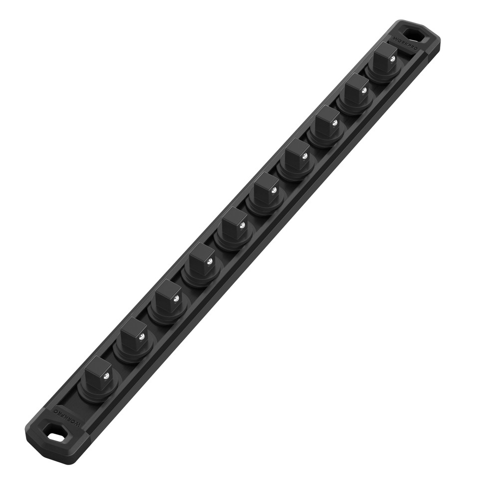 WORKPRO 3/8'' Dr Magnetic Socket Organizer (no Socket)Aluminum Alloy Socket Rail