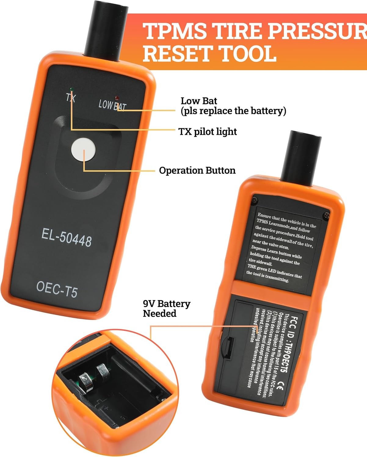 Universal TPMS Reset & Relearn Tool Tire Sensor Activation & Programming Device