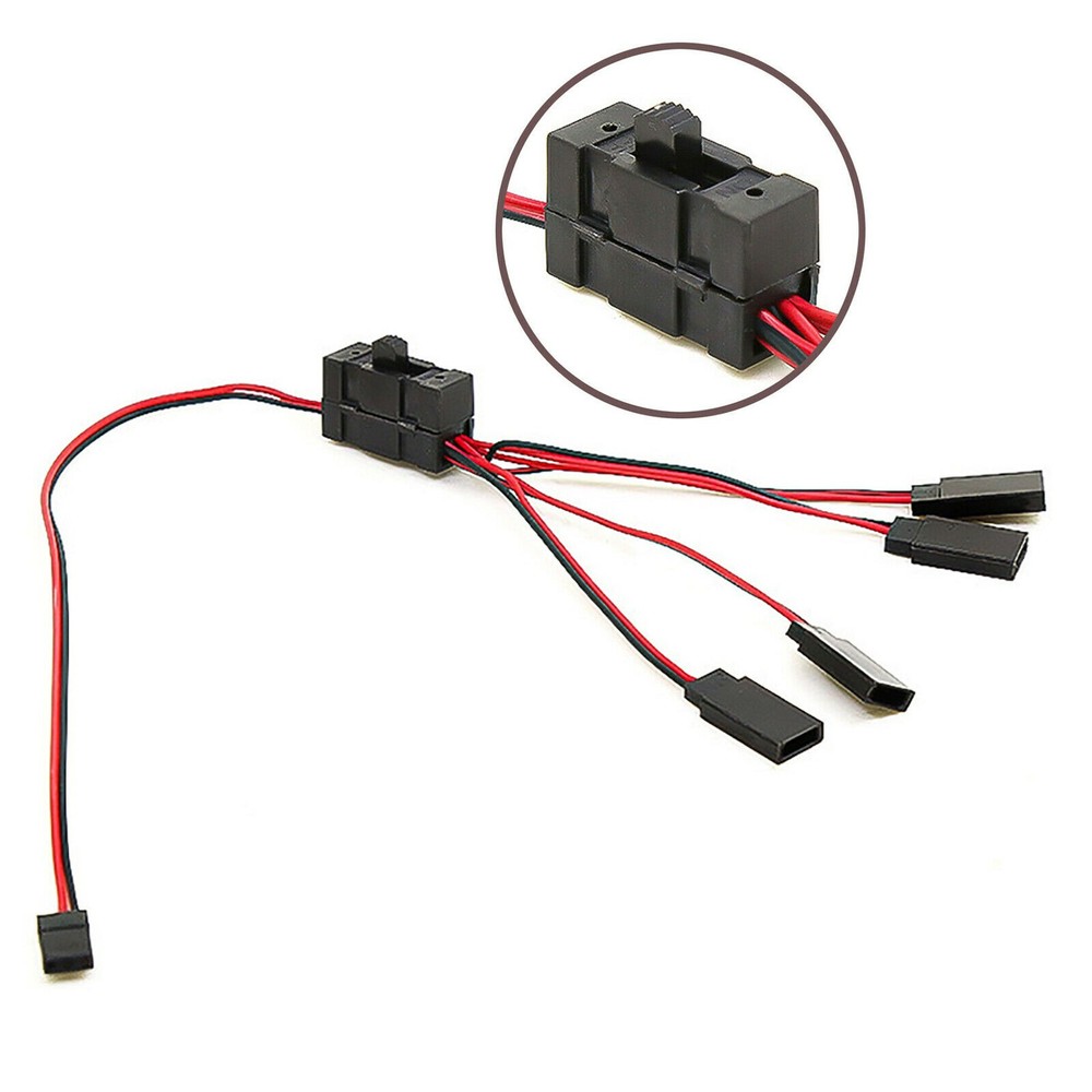 LED Light On/Off Controller Switch Y Wire Split Cable For TRX-4 SCX10 1/10 RC c
