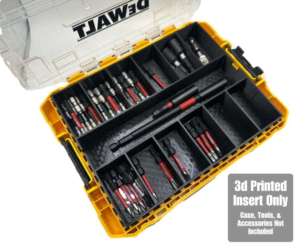 ToolCraft3d Impact Bit Organizer Insert for DEWALT Medium ToughCase (13 comp)