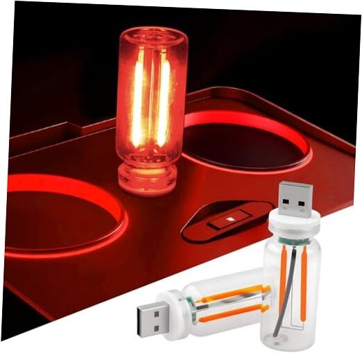 2 PCS USB LED Car Interior Atmosphere Light, Touch Control Adjustable Red
