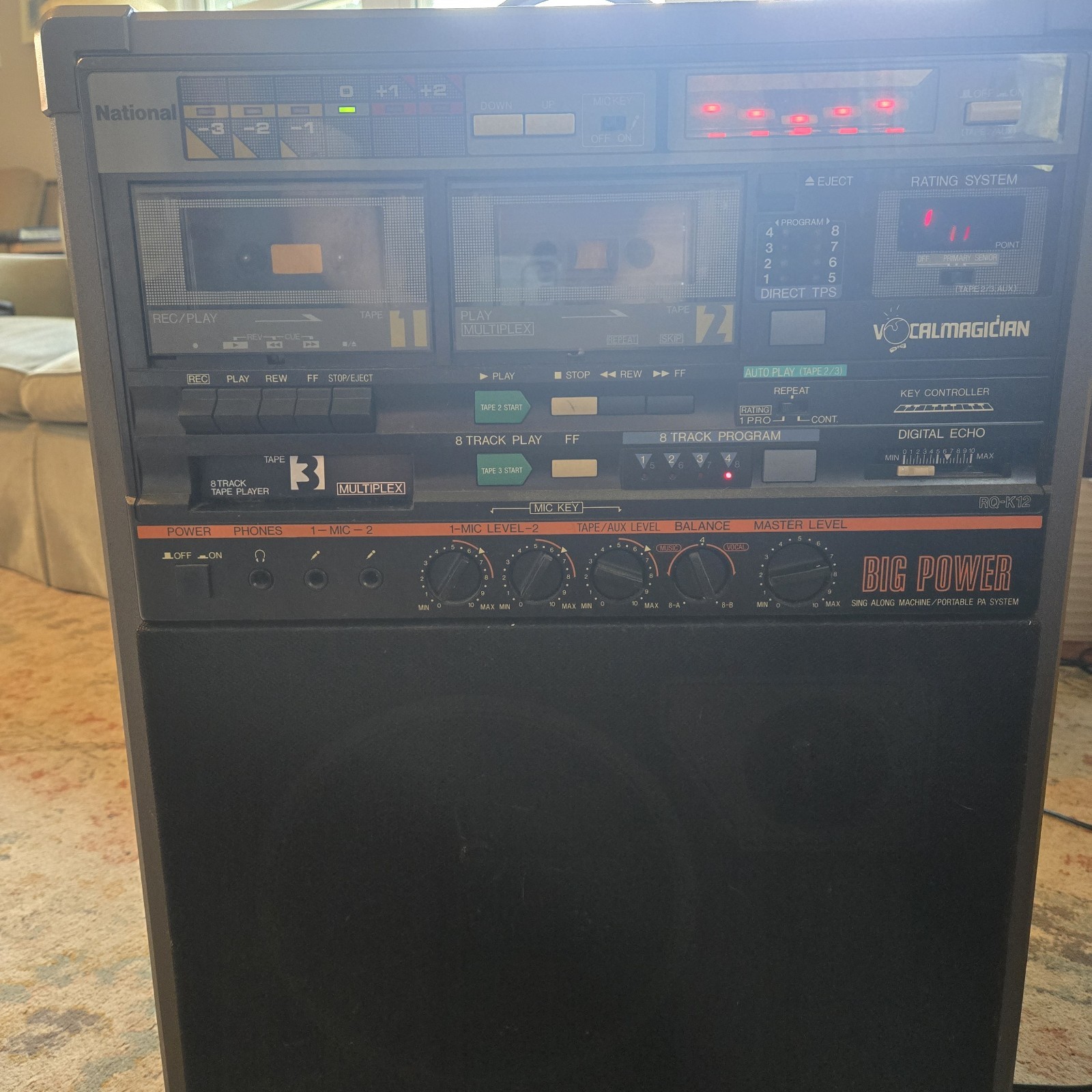 VTG National (Panasonic) RQ-K12 Karaoke Machine Vocal Magician Big Power READ