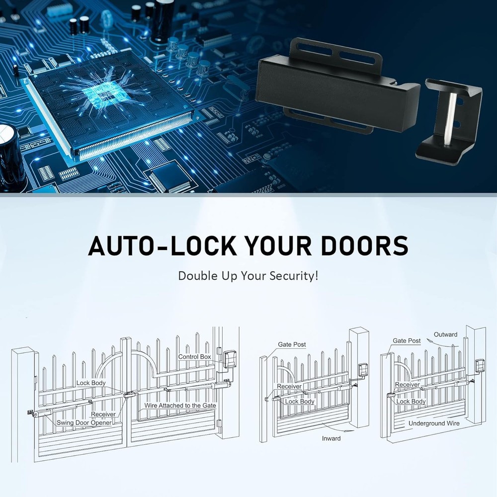 CO-Z Automatic Electric Gate Lock for Single Double Auto (1 Sets)