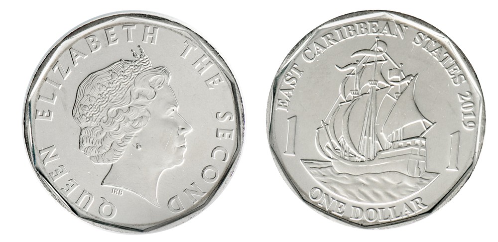 Eastern Caribbean 1 Dollar, 2012-2019, KM #39a, Mint
