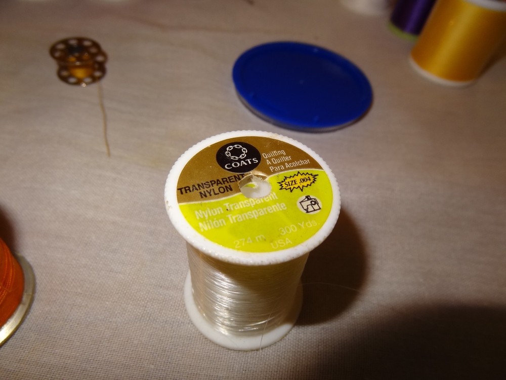 Sewing Box Mixed Lot 17 Thread Spools Different Colors Needles Bobbin