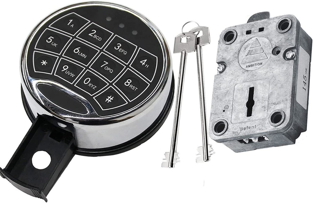 Ambition Electronic Safe Lock Replacement Left Hand Swingbolt Lock & 2Master key