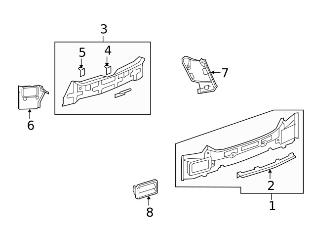 Genuine GM Driver Side Tail Lamp Mount Panel 20880961
