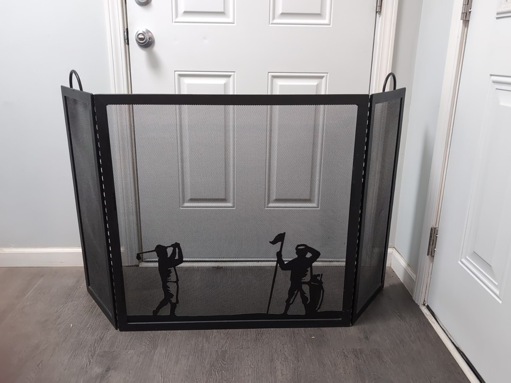 Unique Golfing 3 Panel Metal Adjustable Fireplace Screen