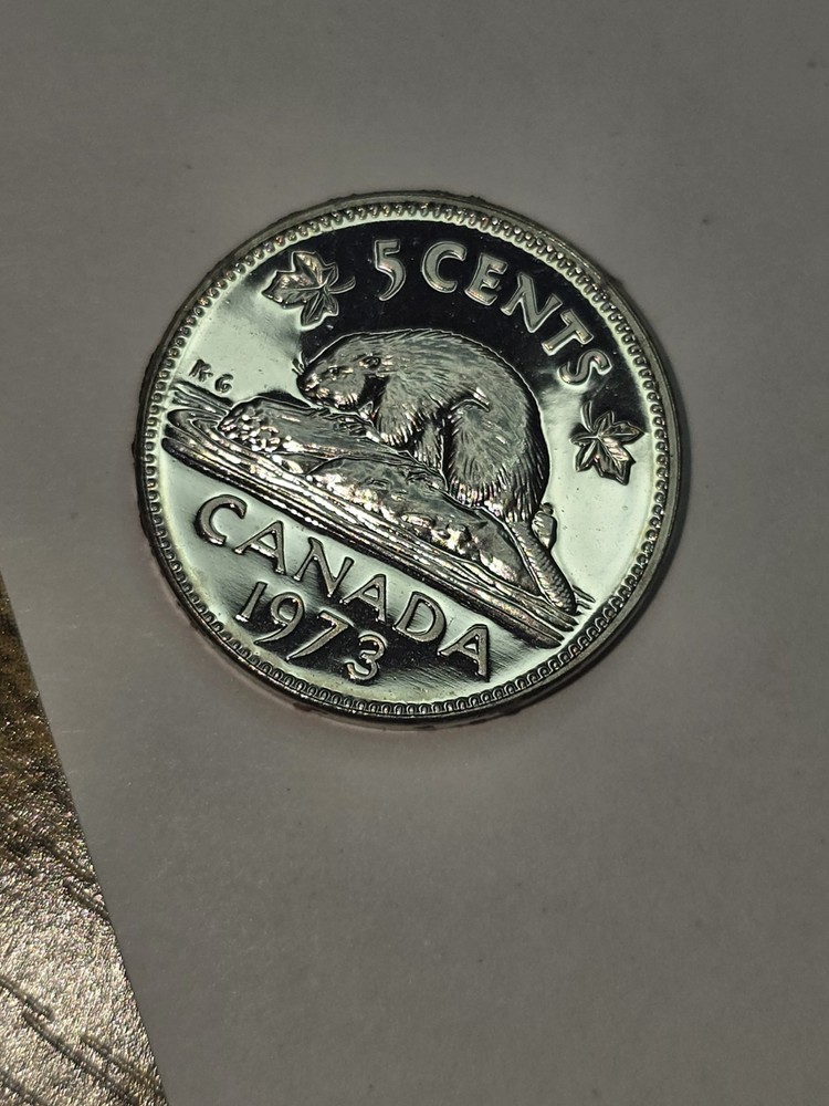 1973 Canada 5 Cent From Proof Set Beaver Nickel