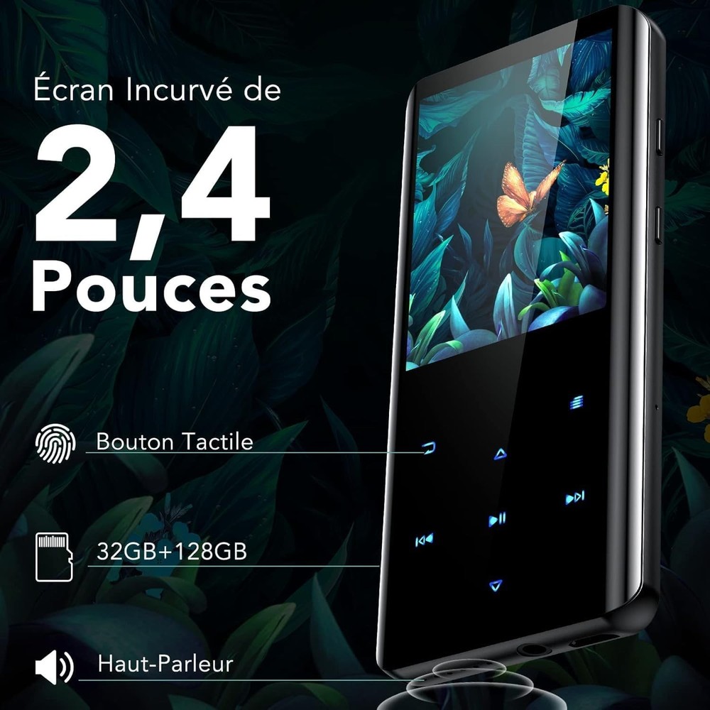 Portable 32GB MP3 Player with 2.4” Curved Display and Multi-Functionality