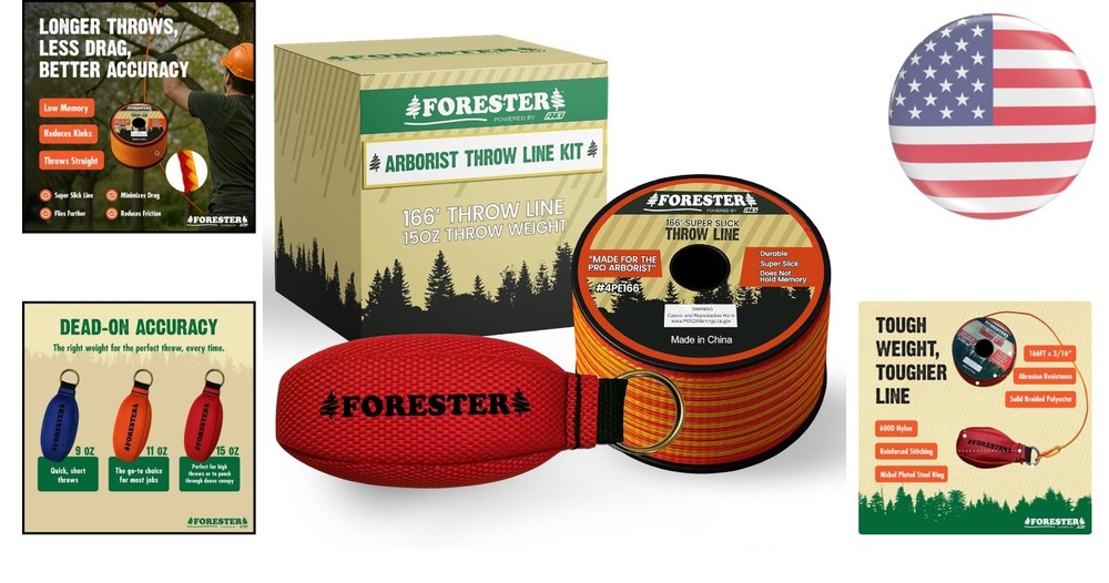 Heavy Duty Arborist Throw Weight & 166ft Rope - Ultimate Tree Climbing Solution