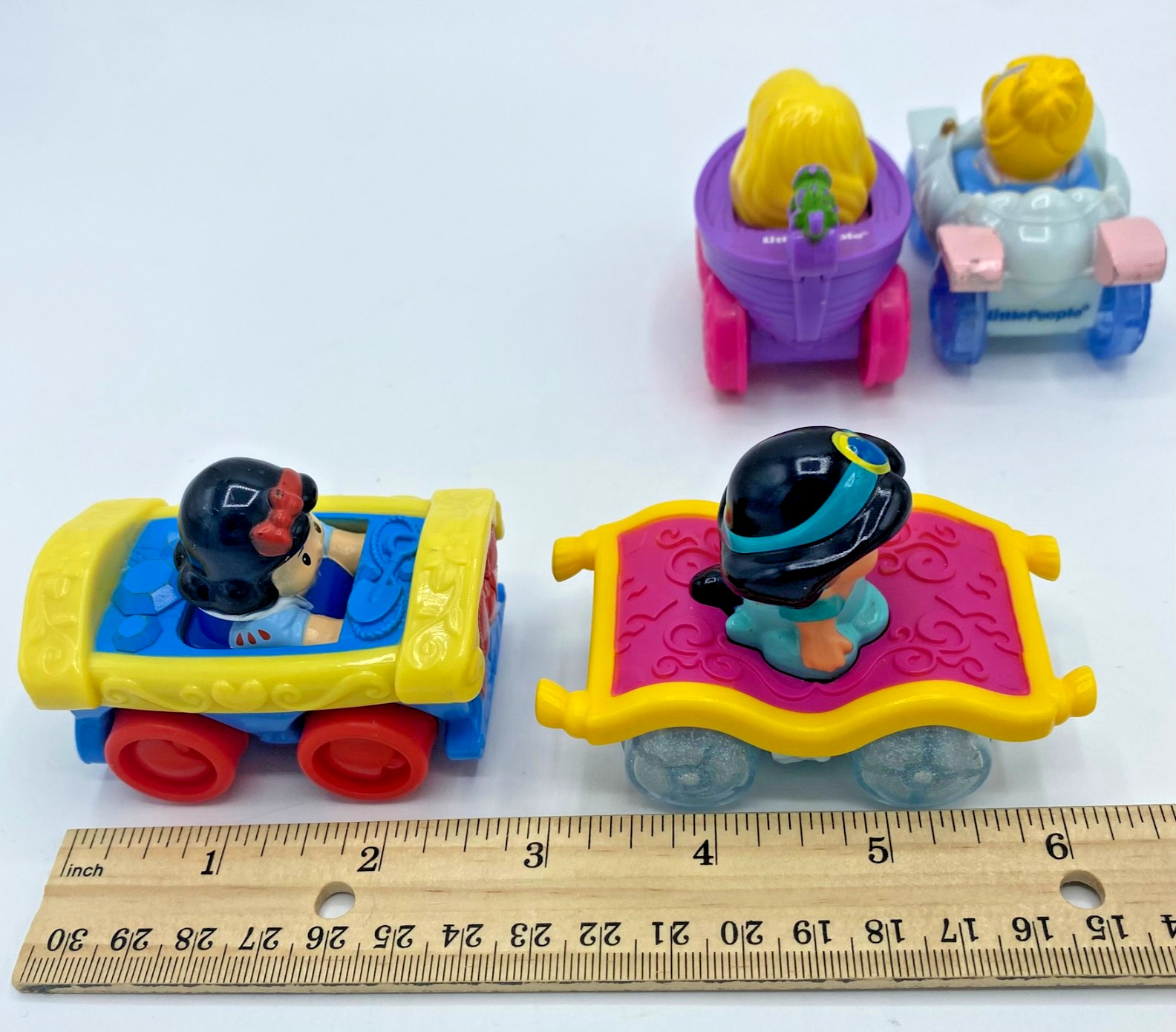 Fisher-Price Little People Princess Wheelies Lot of 4 Disney Cars 2013