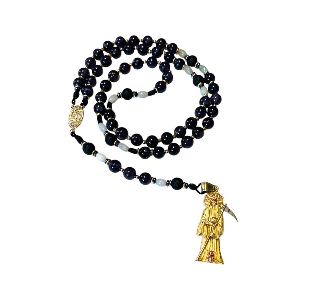 Violet Amethyst Holy Death Rosary