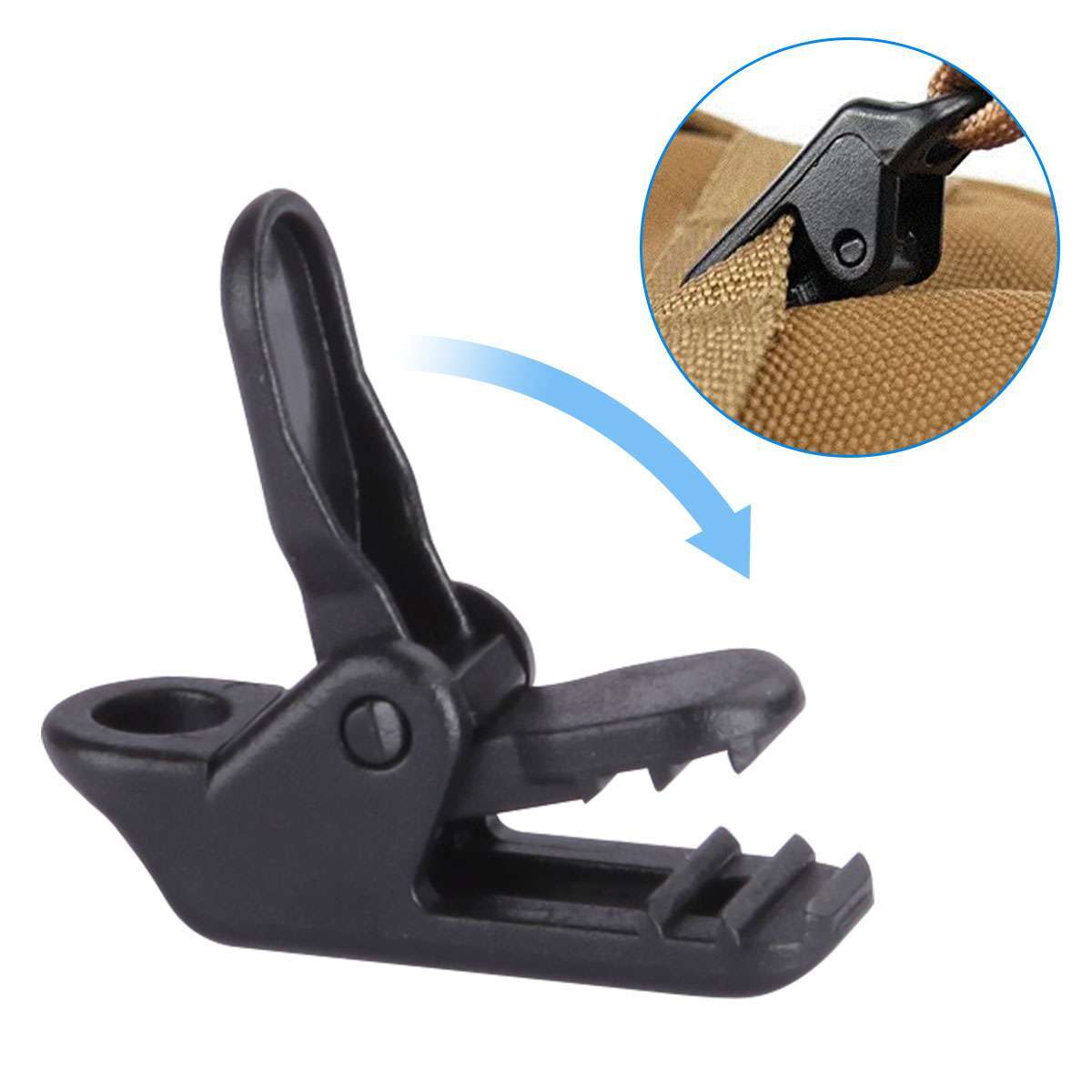 10/20 Adjustable Heavy Duty Lock Grip for Tarp & Shade Cloth Plastic Clips Black