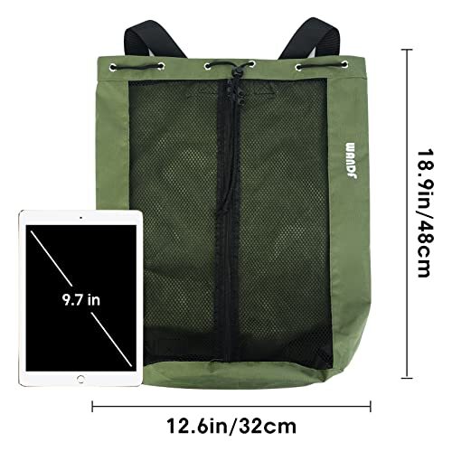 Swim Bag Mesh Drawstring Backpack Beach Backpack for Swimming, Gym, and Green