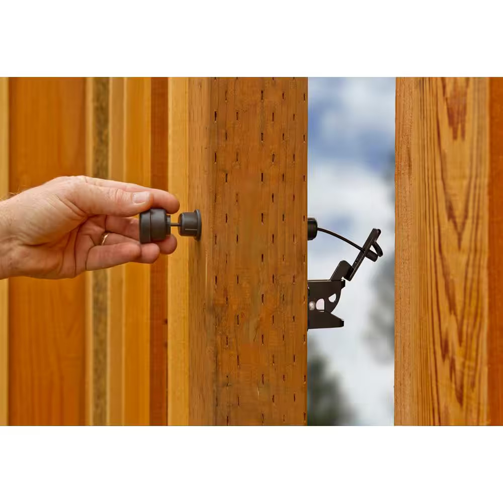 Black All In One Two Sided Gate Latch Dual Side Opening Rust Resistant Durable