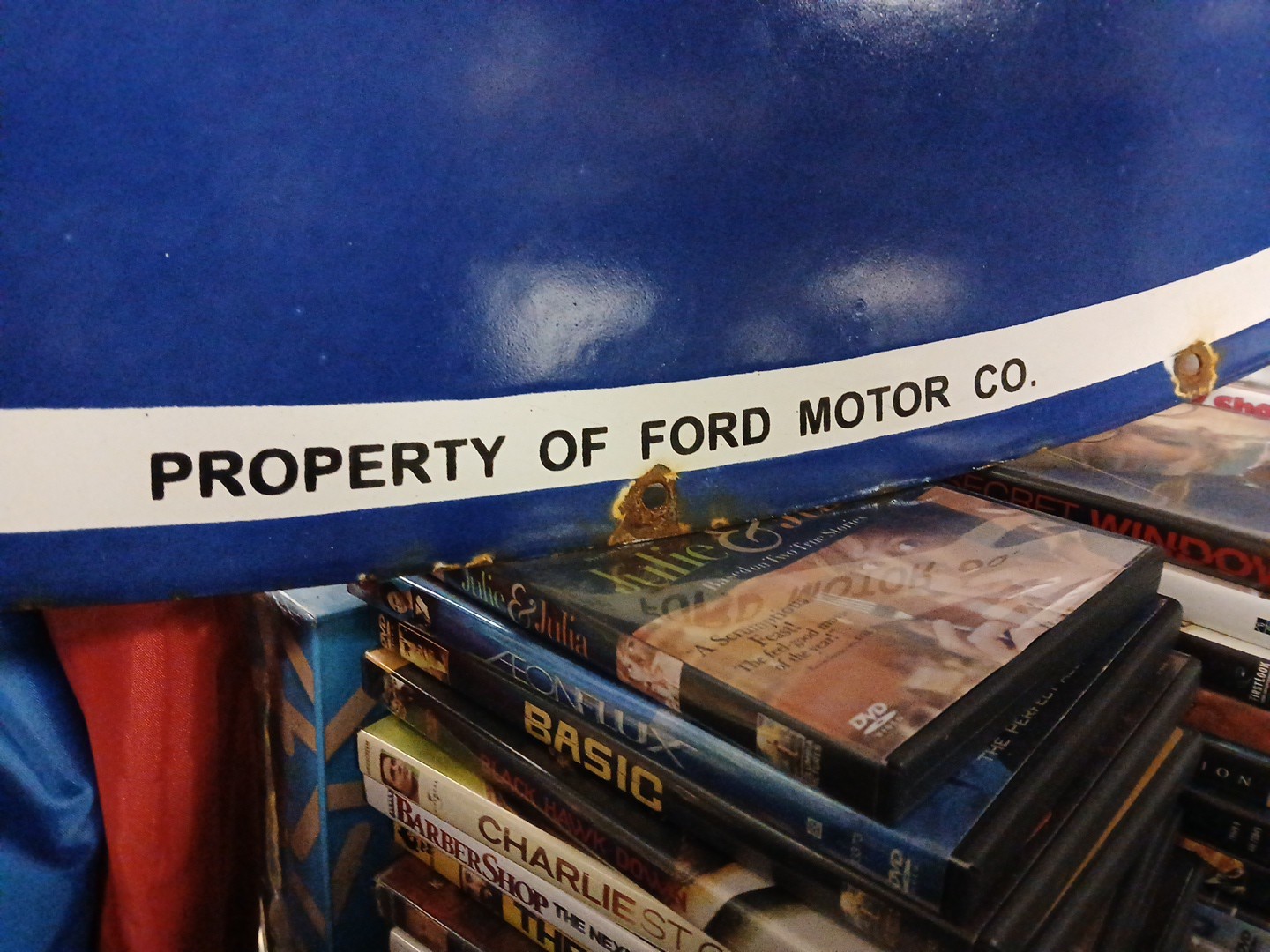 VINTAGE LARGE FORD PORCELAIN METAL SIGN 4FT CAR TRUCK AUTO DEALER SALES SERVICE