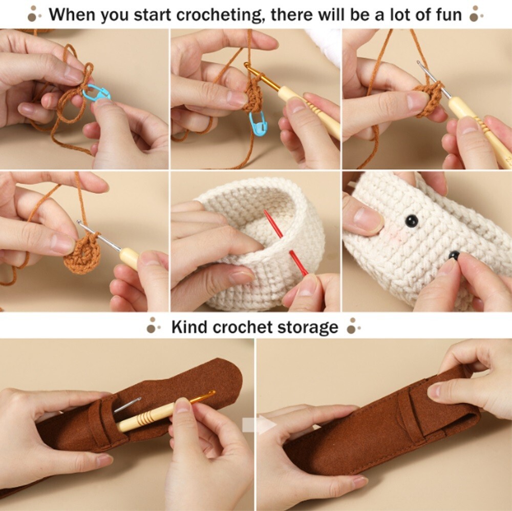 6‑Pack Crochet Starter Kit – Coasters & Plant Pot Covers with Video Tutorials