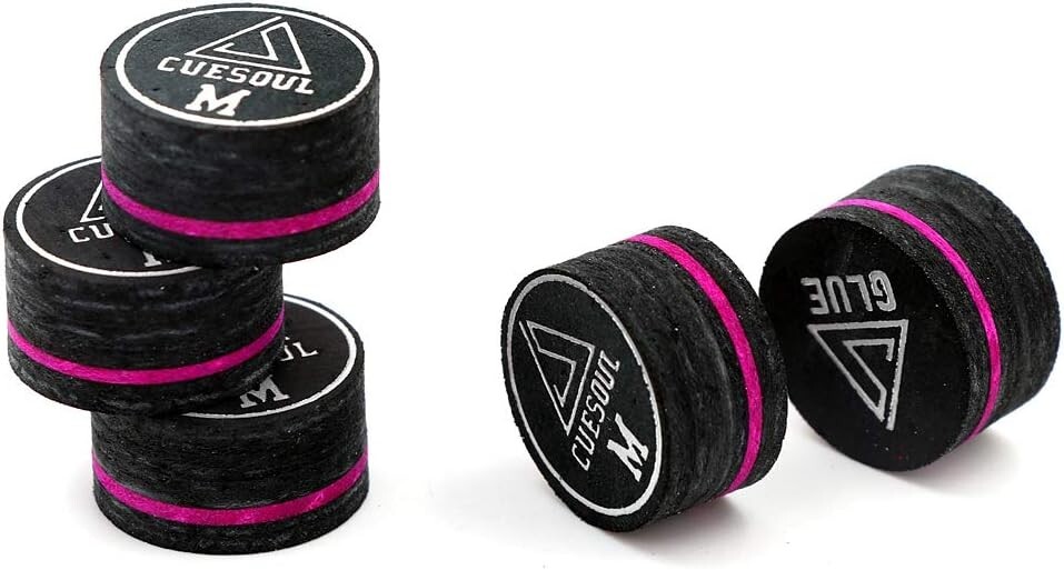 Versatile Medium Hardness Glue-On Cue Tips for Enhanced Billiard Performance