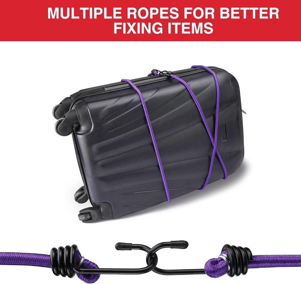 22-Piece Heavy-Duty Bungee Cord Set with Hooks - Multi-Size Ultimate Solution