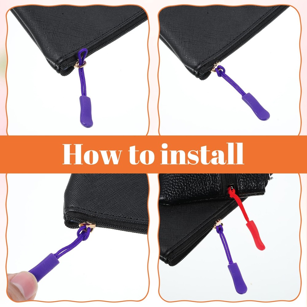 120 Pcs Zipper Pull Replacement, Strong Cord Fixer Zippers Pulls Multicolor