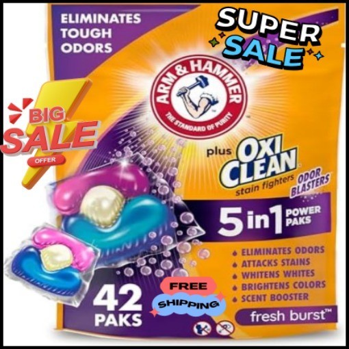 Laundry Detergent Power Paks 5-in-1 Odor Control Formula 42 Count