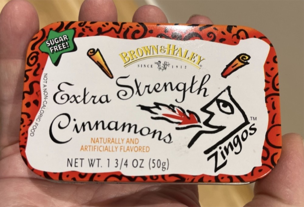 Brown Haley Tin Cinnamons Zingos empty