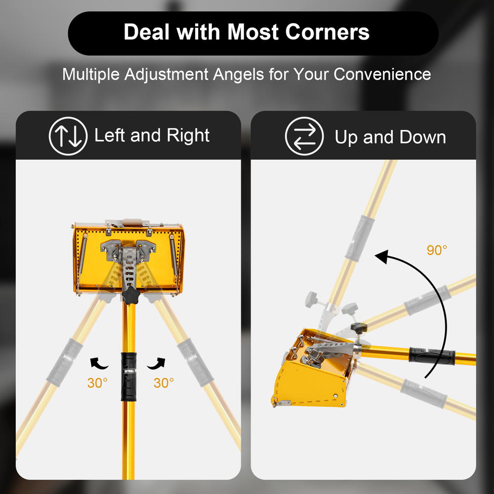 10" Drywall Taping Tools Flat Finishing Box Set w/ 40''-64'' Extendable Handle