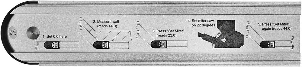 8" (203Mm) Digital Protractor with Miter Function