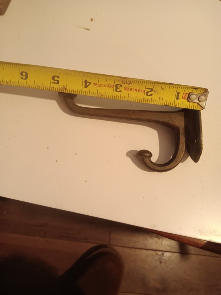 Vintage Solid Brass Coat Hook, Federal Style