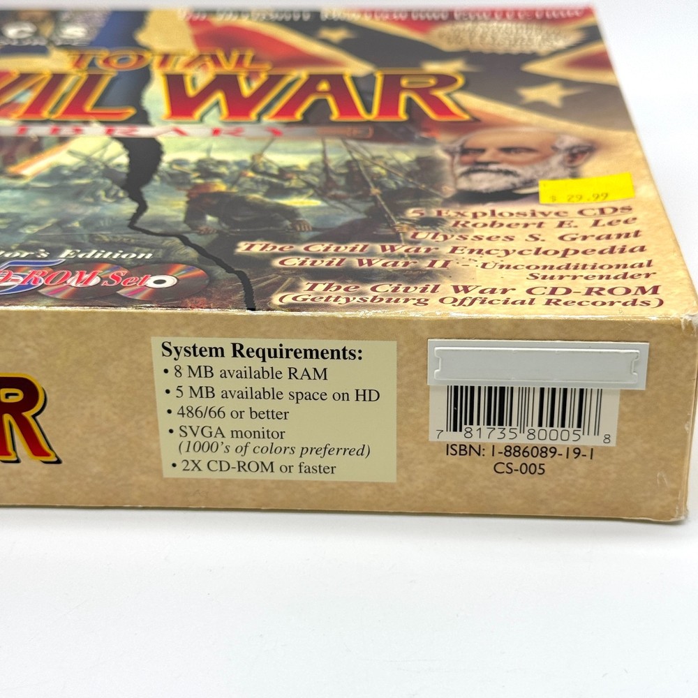 Total Cival War Library Big Box PC Cd-Rom 5 Disc Set Sealed Unopened 1997