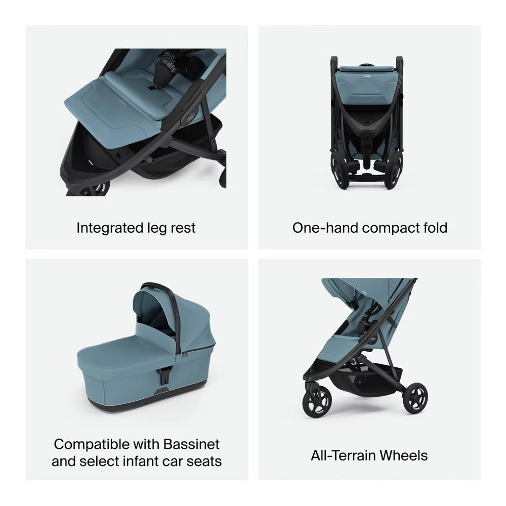 Thule Spring 2.0 Compact Baby Lightweight Stroller - Mid Blue