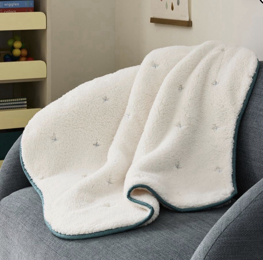 West Elm Eva Chen Shearling Splatter Blanket