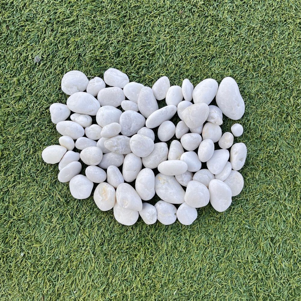 5 lb Decorative White River Rocks Pebbles for Plants Aquarium Stones (1-3")