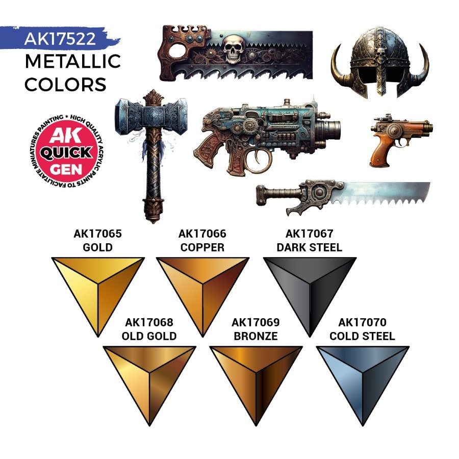 AK Interactive: Metallics - QUICK GEN Set - AK17522