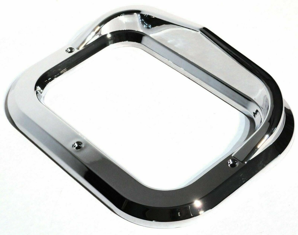 Rectangular Light Bezel with Visor Chrome Plastic 3 Screw 5 5/16" UP#10485 Pair
