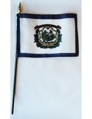West Virginia  4" x 6" Mounted Flags