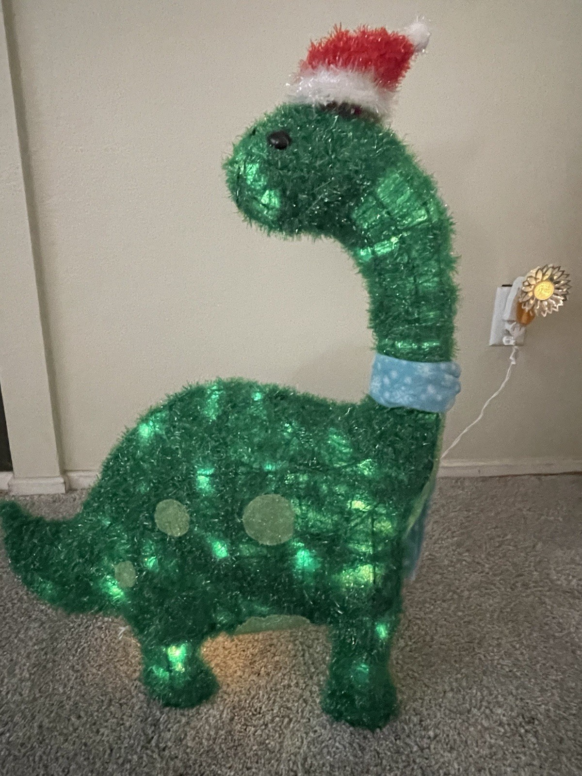 RARE Wondershop From Target Lit Tinsel Christmas Dinosaur WORKS, No Present
