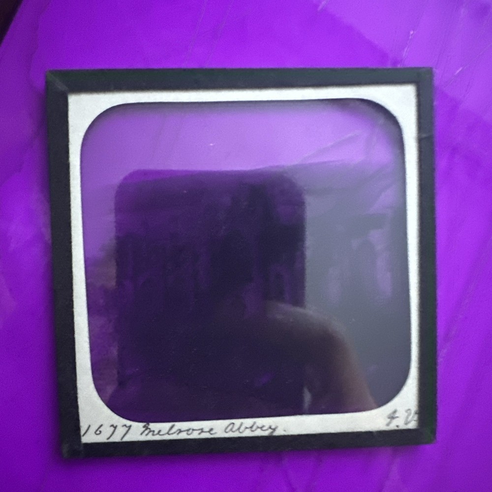 Antique Magic Lantern Slide Melrose Abbey