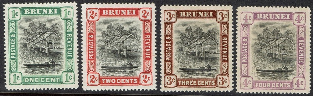 BRUNEI 1907 RIVER VIEW 1C - 4C