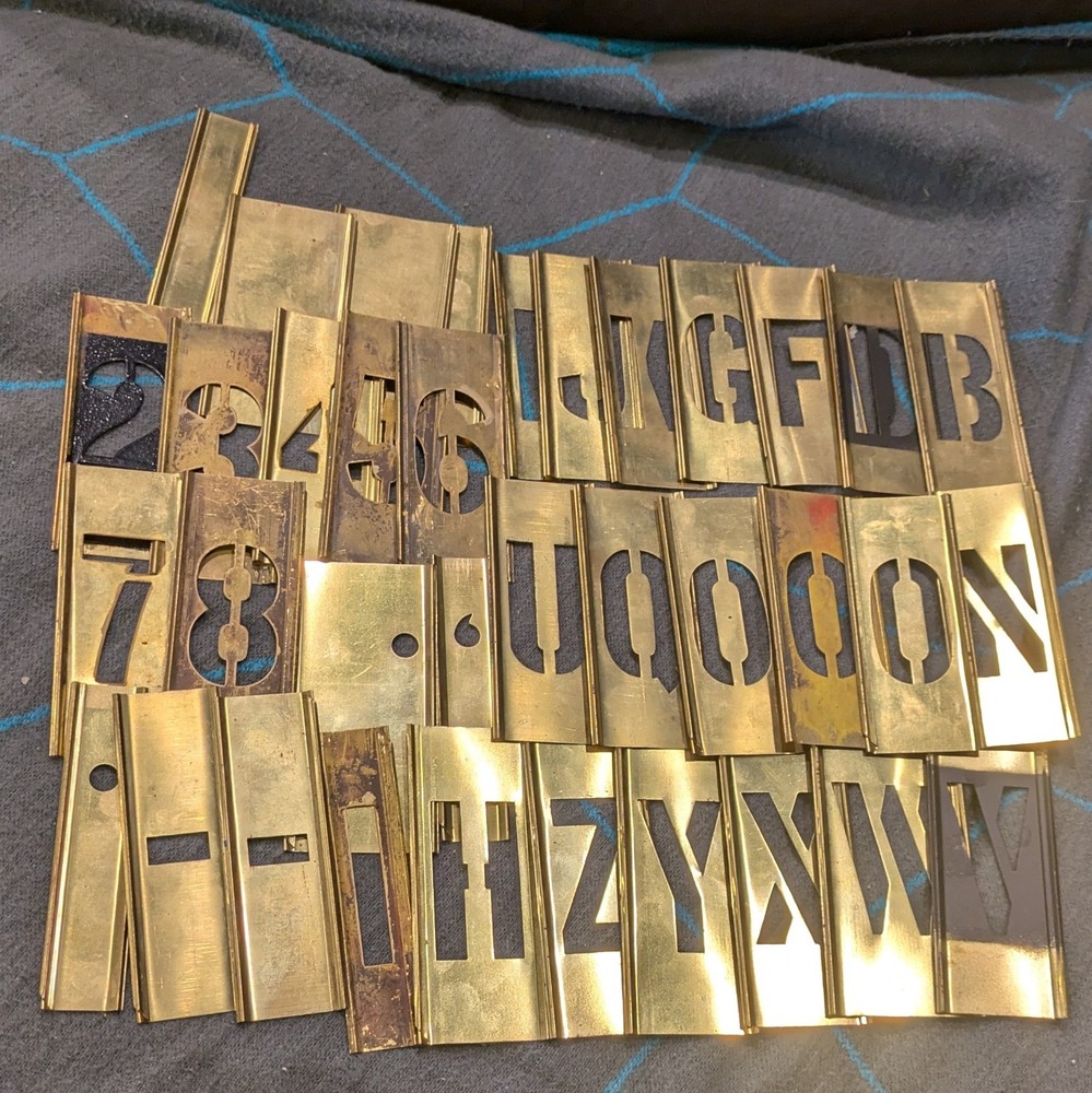 Hanson Interlocking 30 Brass Re-usable 2" Stencils #10031