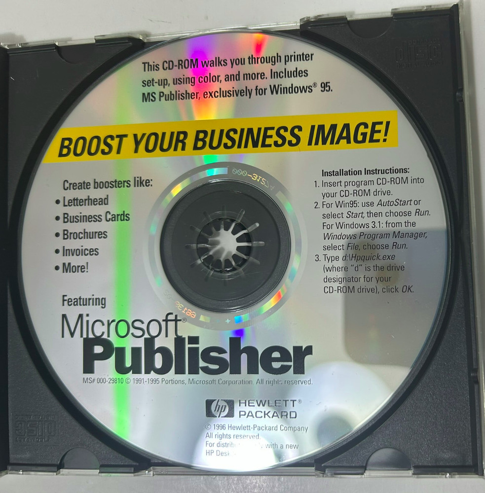 Microsoft Publisher Replacement CD Disc for Win 95 (Disc Only) 1996