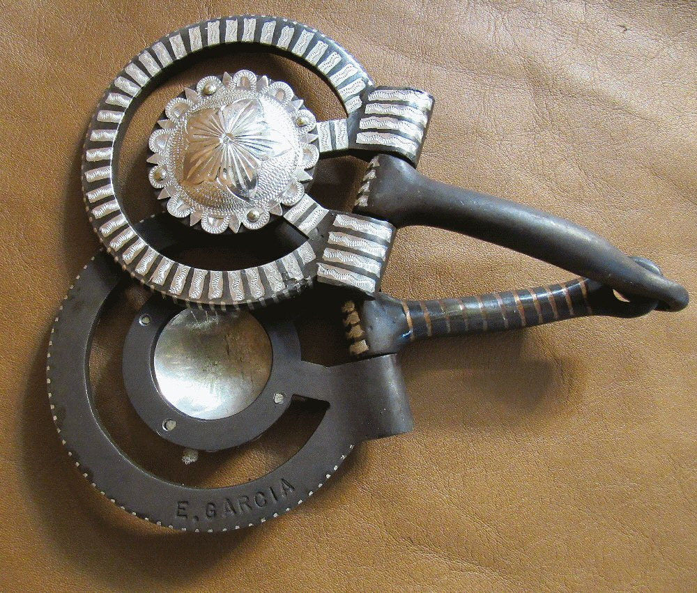 E Garcia Brown Large Concho D Ring Snaffle Silver Bit
