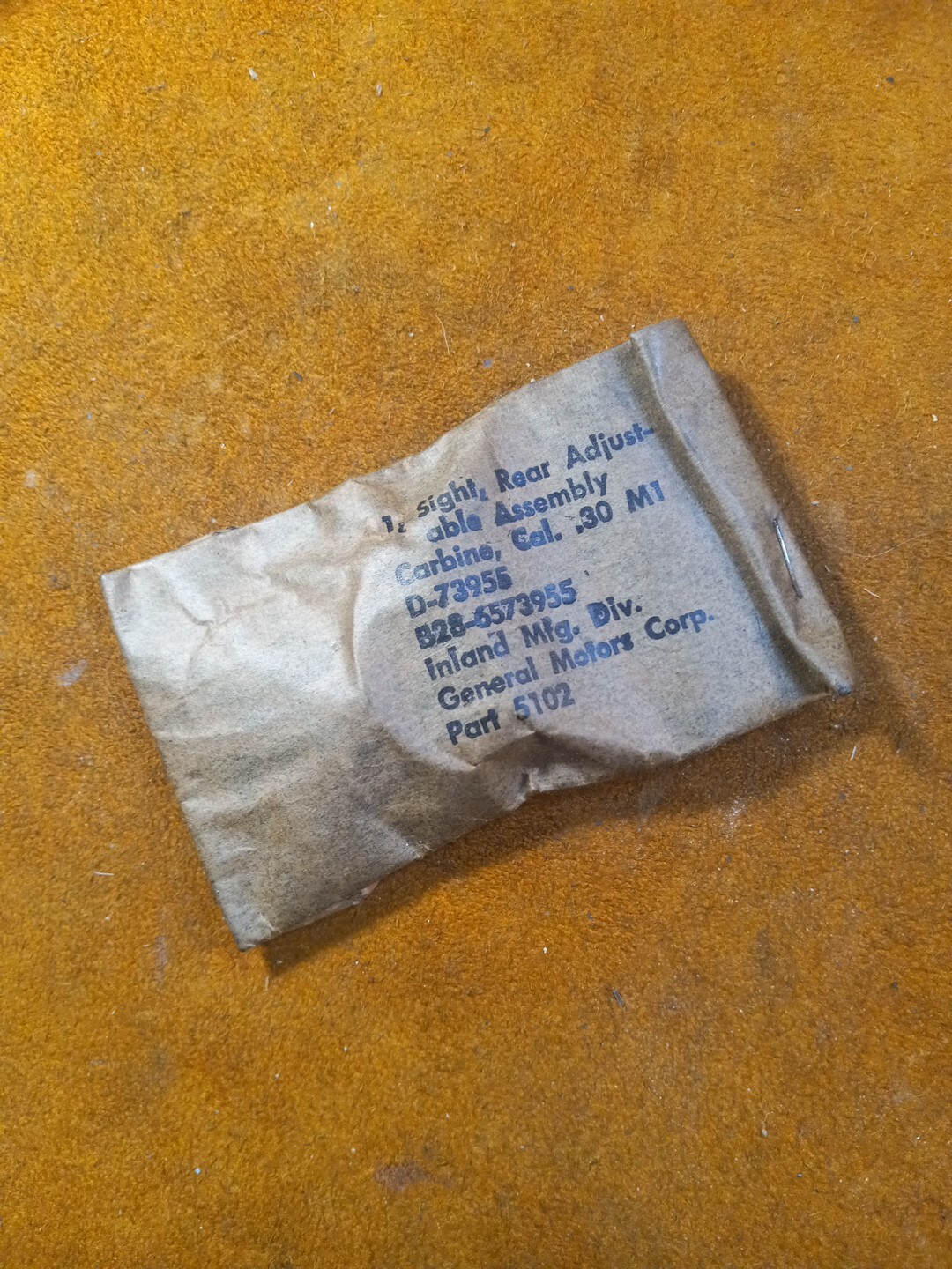 M1 Carbine Rear Sight Inland Milled Adjustable PI stamped