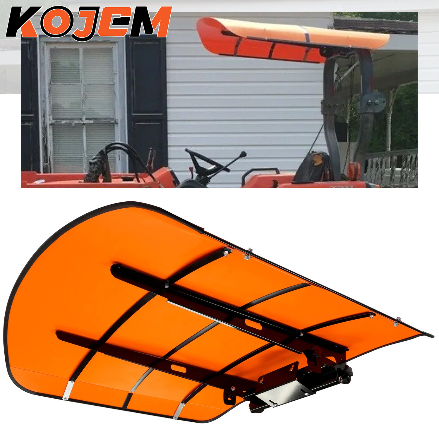 Tuff Top Tractor Canopy 48-3/8 in Orange for Kubota Kioti Agco