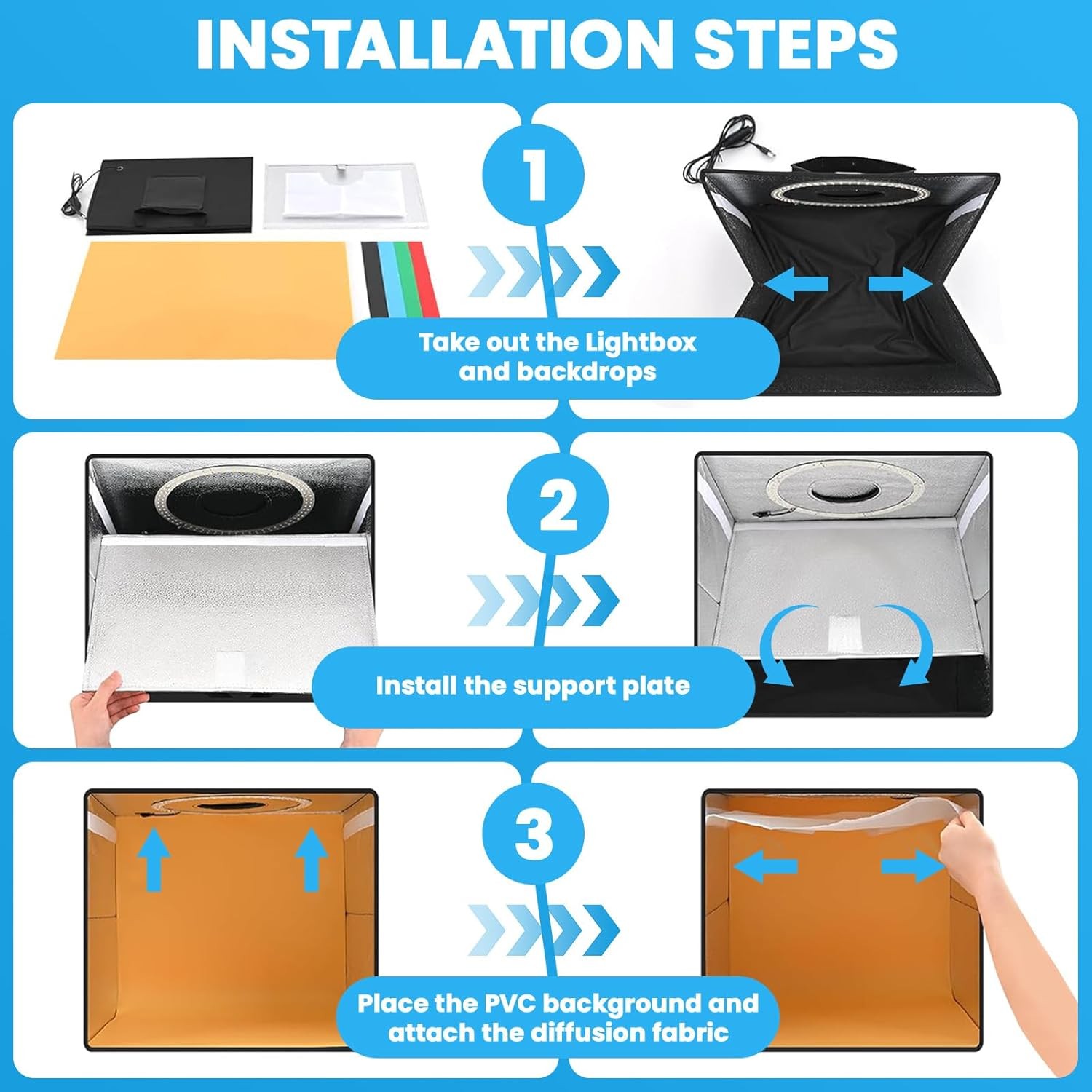 Light Box,Light Box Photography,16"x16"Photo Box,Photo Light Box 120 LEDs Lights