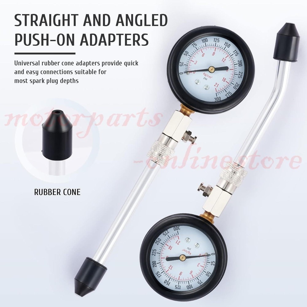 Engine Cylinder Compression Gauge Tester Kit Gas Engine Diagnostic Testing Tool