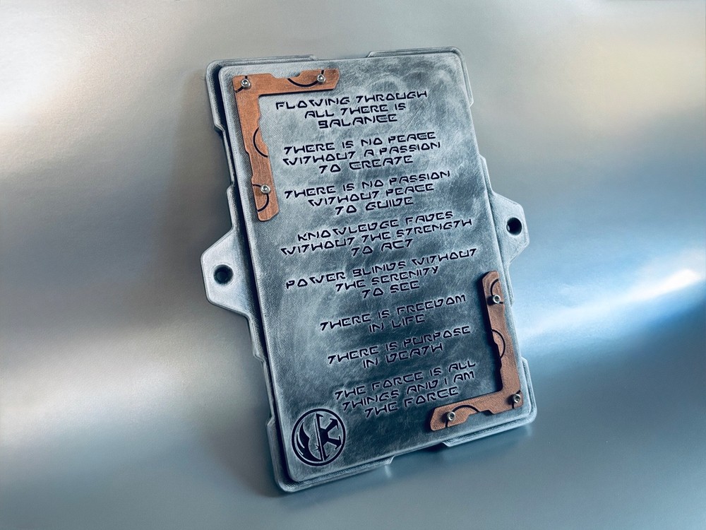 Gray Jedi Code Wall Plaque - Wall Mount Panel - Galaxy's Edge