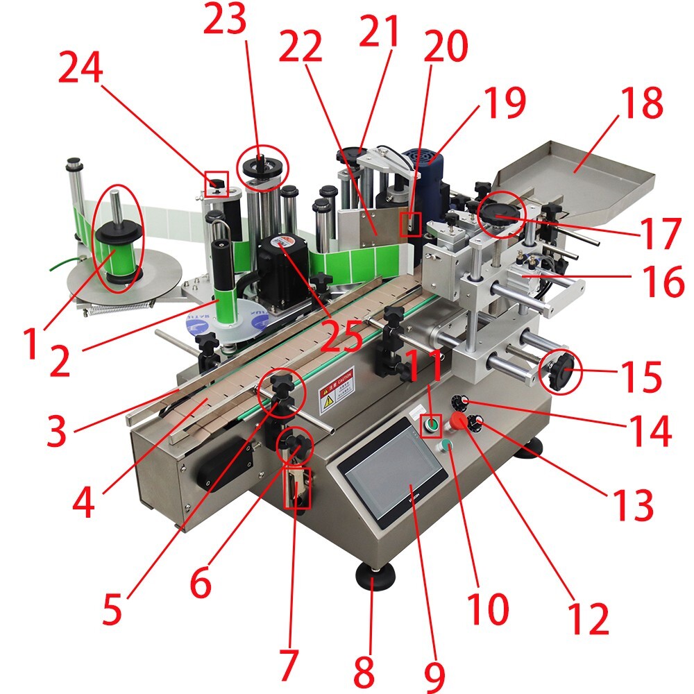 LT-150 Automatic Desktop Conveyor Round Bottle High Speed Labeling Machine 110V