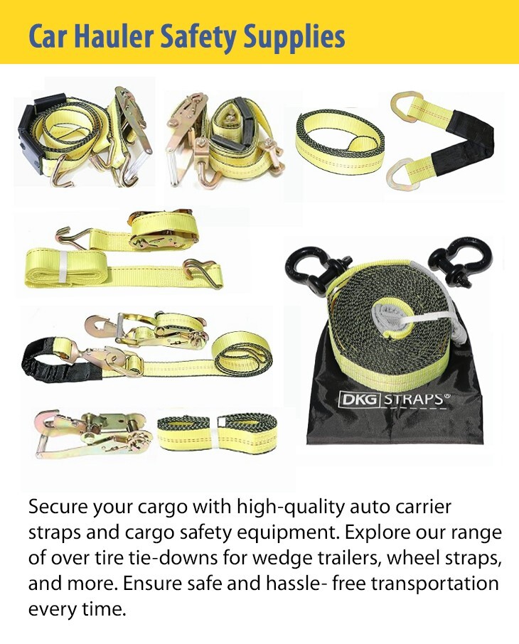 (4 PACK)2 X 18 Tie Down Tow Axle Strap with D Ring